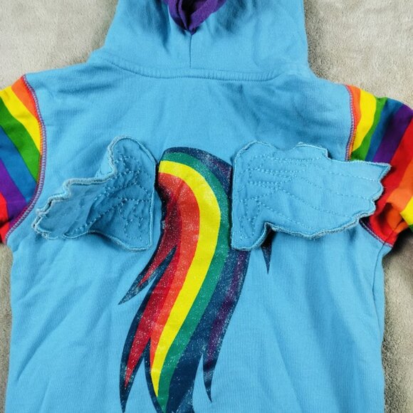 Girls' Hooded Jacket with Wings and Rainbow Mane (Size 7/8), My Little Pony Insp - Picture 8 of 12